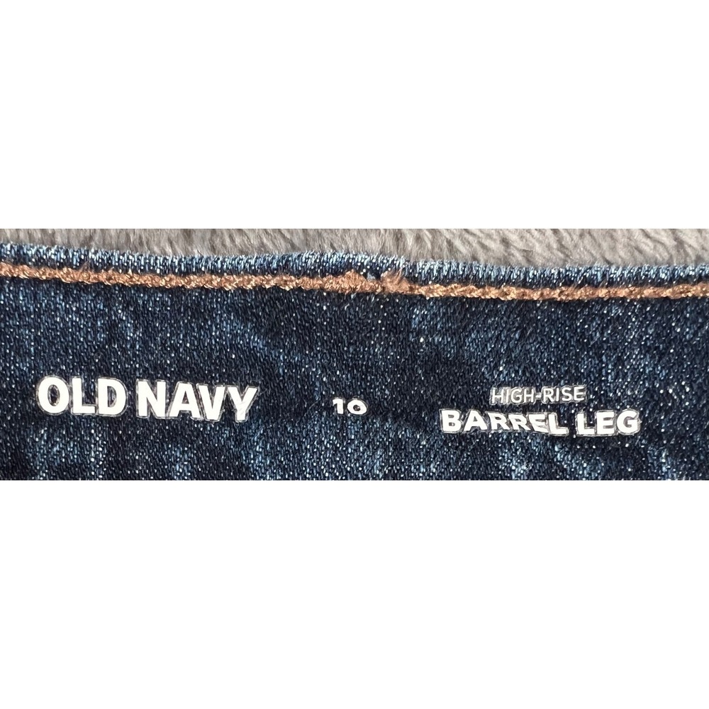 Old Navy High Rise Barrel Leg Jeans Womens 10 30x26 Blue Denim Wide leg - Picture 8 of 11